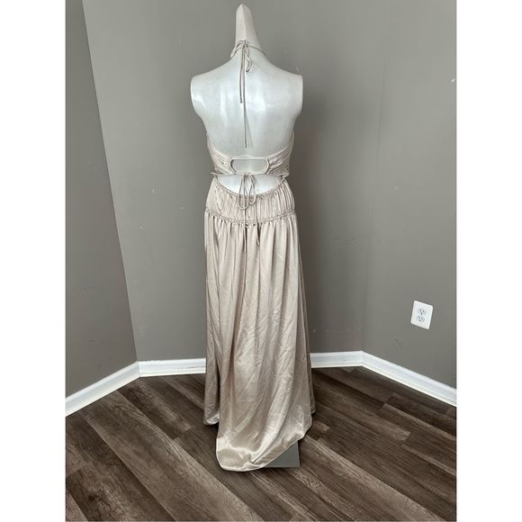 JONATHAN SIMKHAI Clementine Open Back Halter Gown - Picture 9 of 11